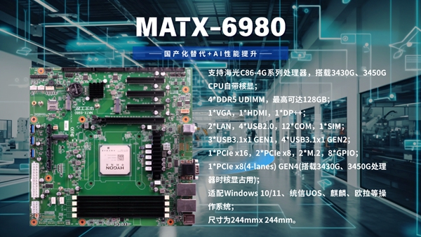 华北工控MATX-6980嵌入式主板:国产化替代+AI性能提升,工业通信网关的理想硬件平台 华北工控MATX-6980嵌入式主板:国产化替代+AI性能提升,工业通信网关的理想硬件平台